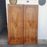 Portes d"armoire placage noyer ancienne