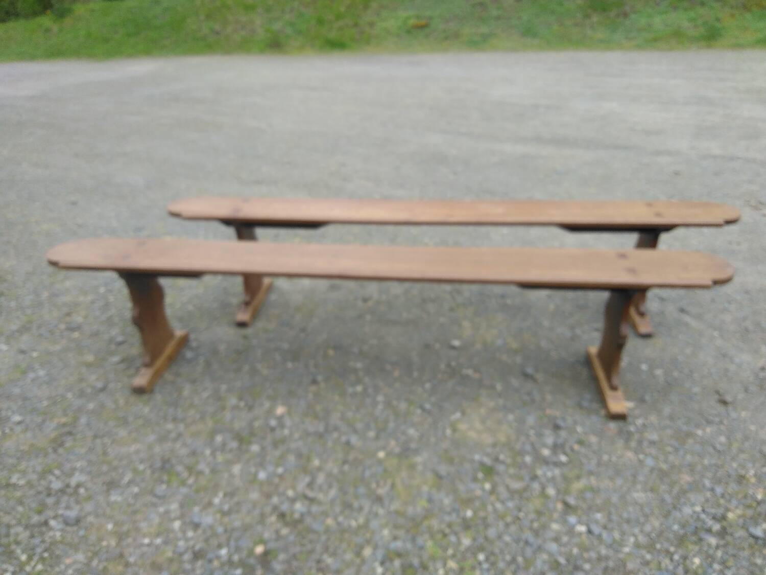 Pair of oak benches