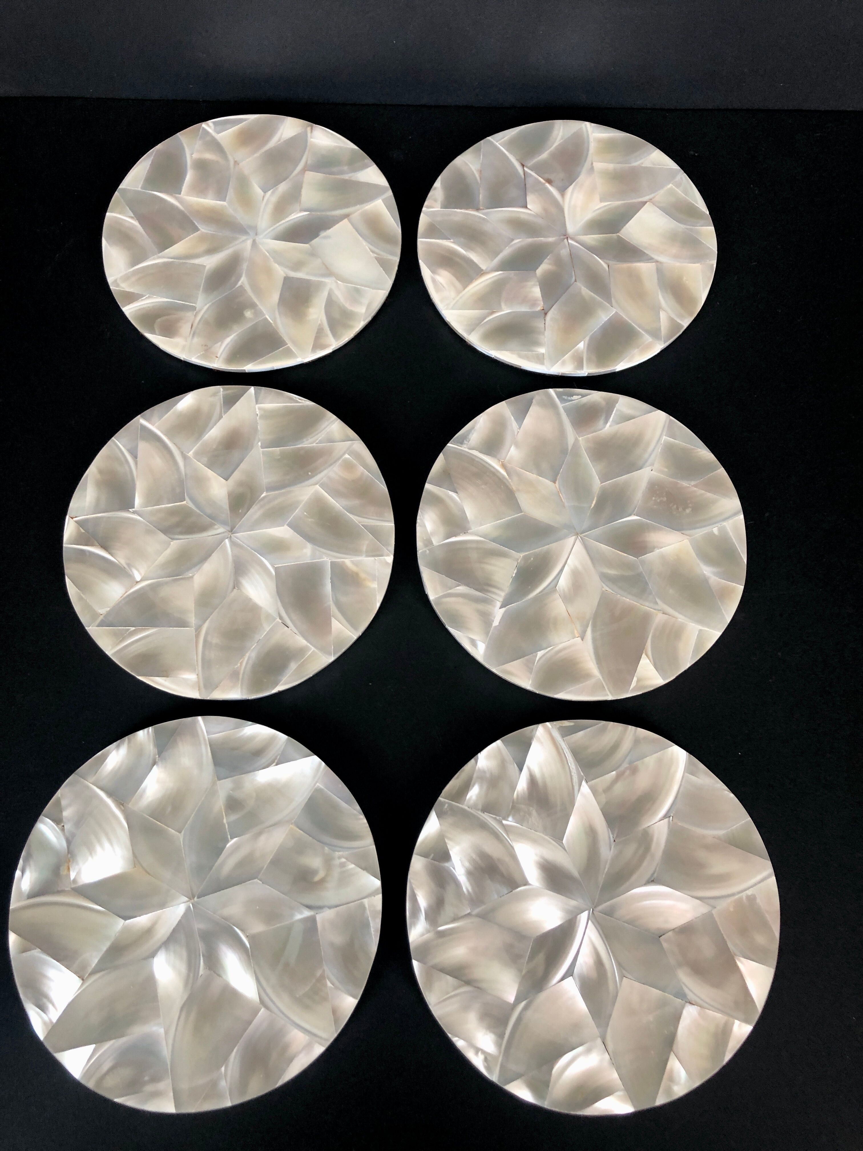 Mother-of-pearl coasters