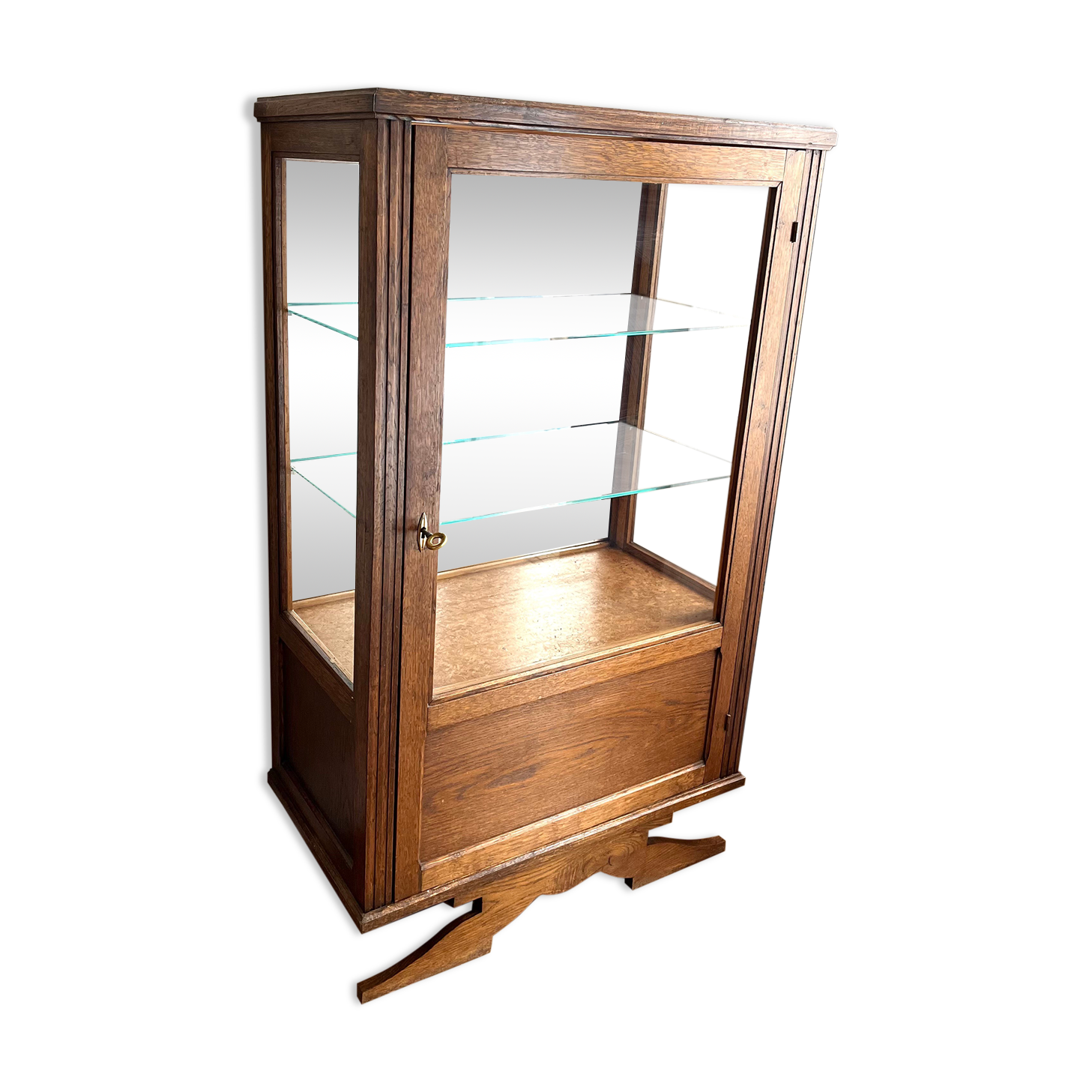 Antique oak window foot mustache