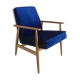 Fauteuil vintage original 300-190 du milieu du siècle en velours bleu marine