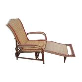 Fauteuil chaise longue en rotin