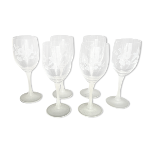 6 verres à vin en cristal