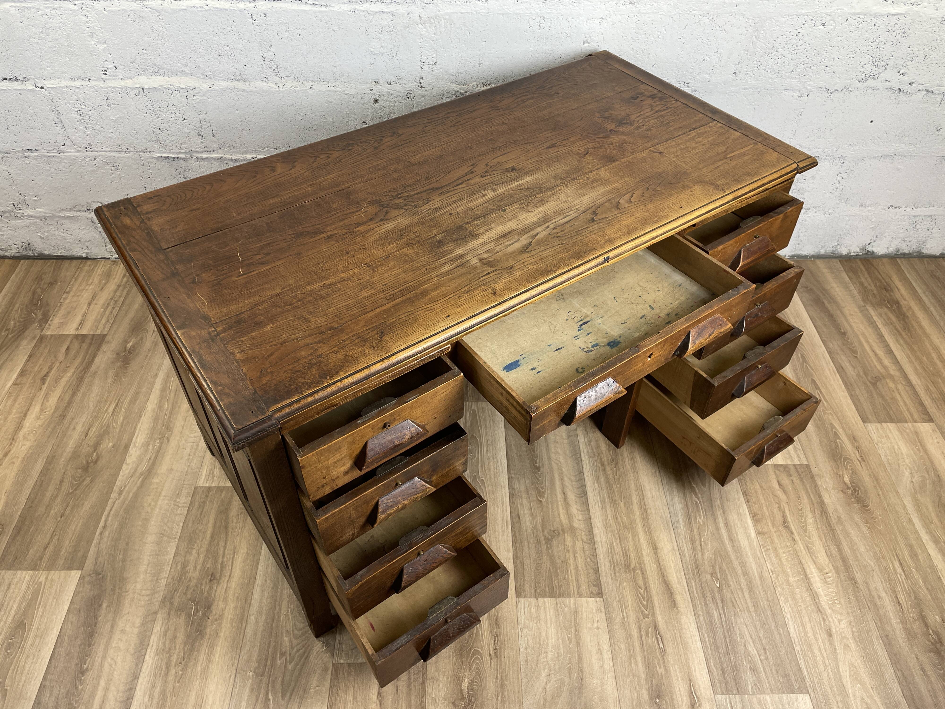Vintage desk in solid wood, 40s-50s