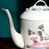 Limoges coffee maker inspired by ancient Egypt in the style of the 80s