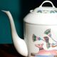 Limoges coffee maker inspired by ancient Egypt in the style of the 80s