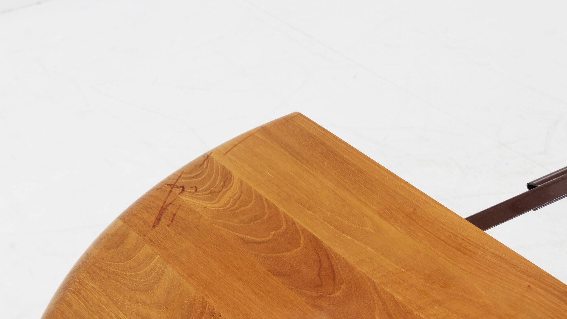 Vintage Danish round extendable dining table solid teak 1960s