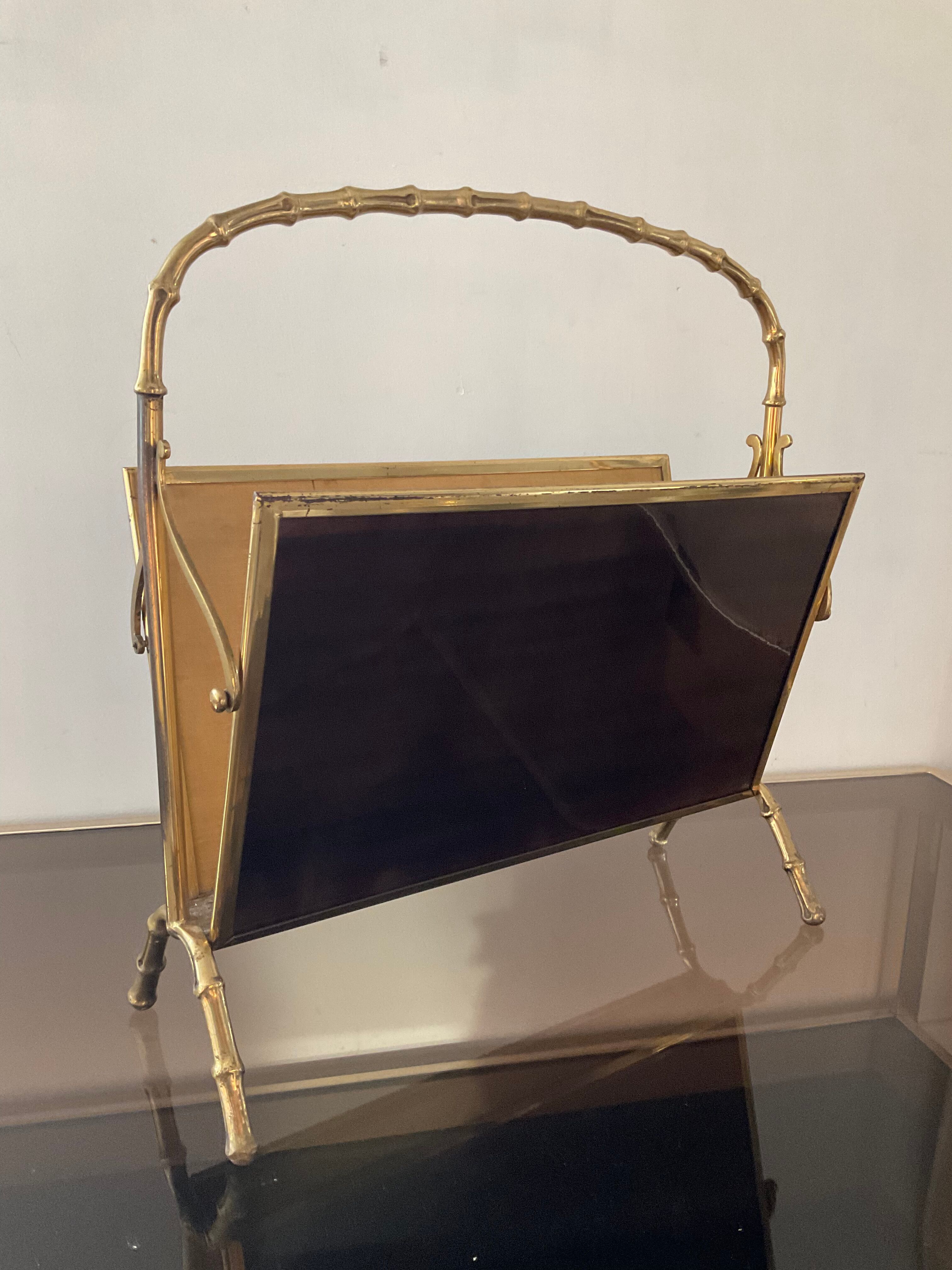 Magazine rack in bronze from the 50/60s