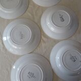 6 assiettes Saint Amand faience ancienne  381112 fleurs rose rouge