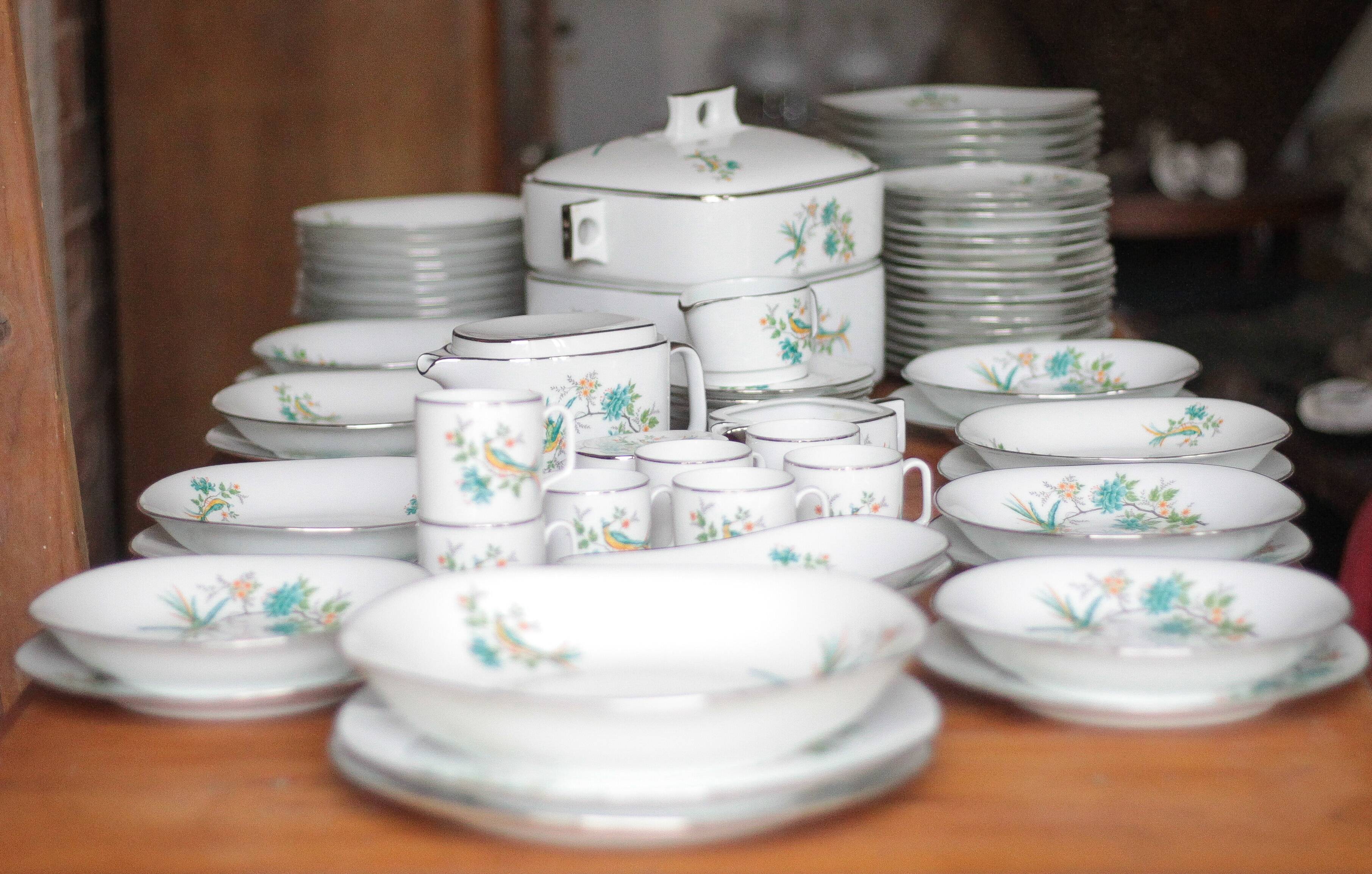 Limoges porcelain table service J.R.S Paradise bird, decor