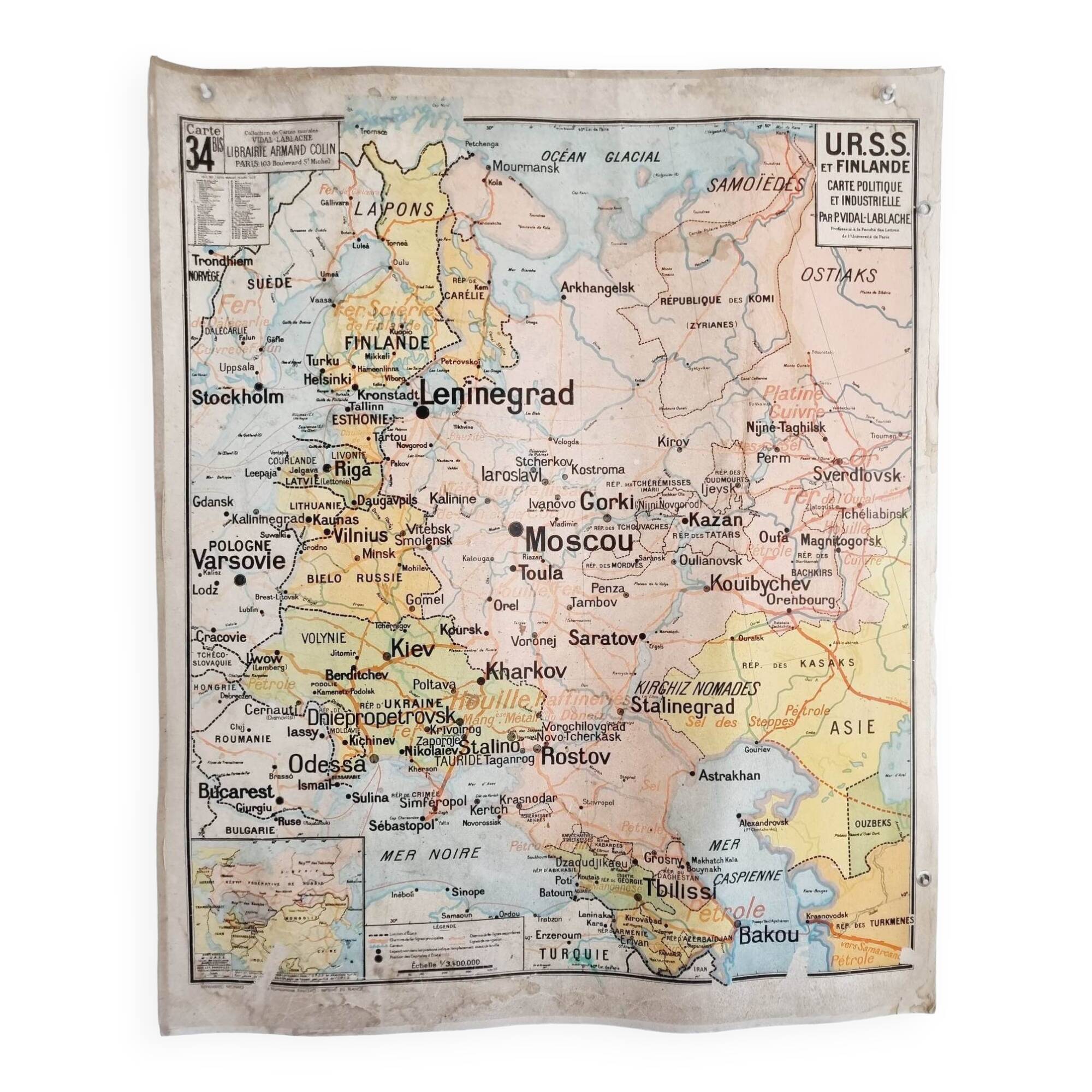 Map Russia USSR and Finland