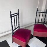 Paire de petits fauteuils Napoléon 3
