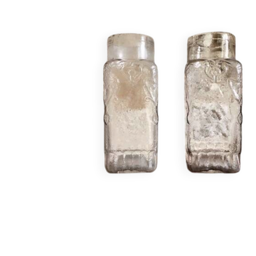 2 glass vases, 19th century.