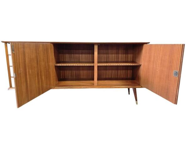 Buffet vintage en bois avec tiroirs blancs en formica