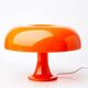 Nessino Table lamp in orange plastic / Ø 32 cm - Reissue from the 1960s - Artemide
