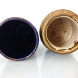 Two small vases, one with dragons and one scroll with peacock