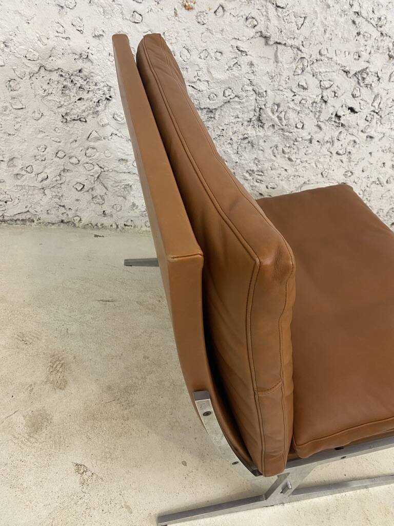 Scandinavian gold leather fireside chair, BO-561 by Preben Fabricius & Jørgen Kastholm