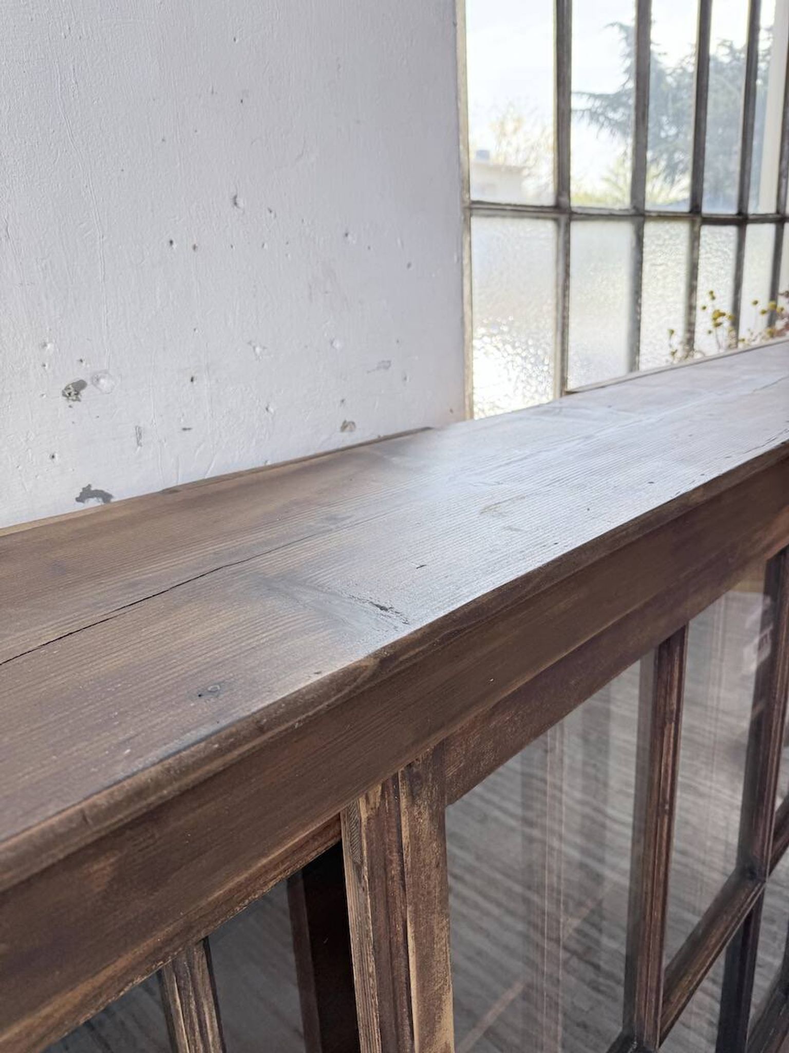 XXL industrial sideboard with glass doors