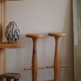 Set of 3 oak bar stools, mid-century Danish modern, Rainer Daumiller, 1960s.