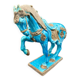 Vintage crackled glazed ceramic horse
