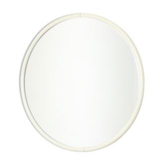 Round mirror 1960s vintage inda italy plastic white 46cm