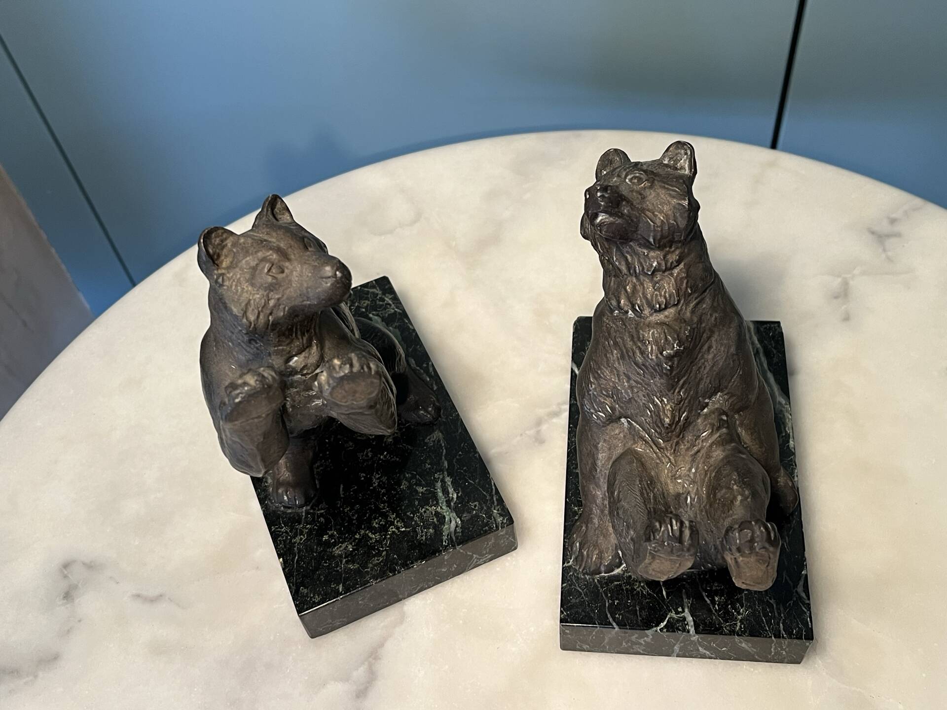 Pair of bear bookends by Thomas Cartier