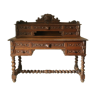 Bureau à caisse et gradin en chêne néo-Renaissance