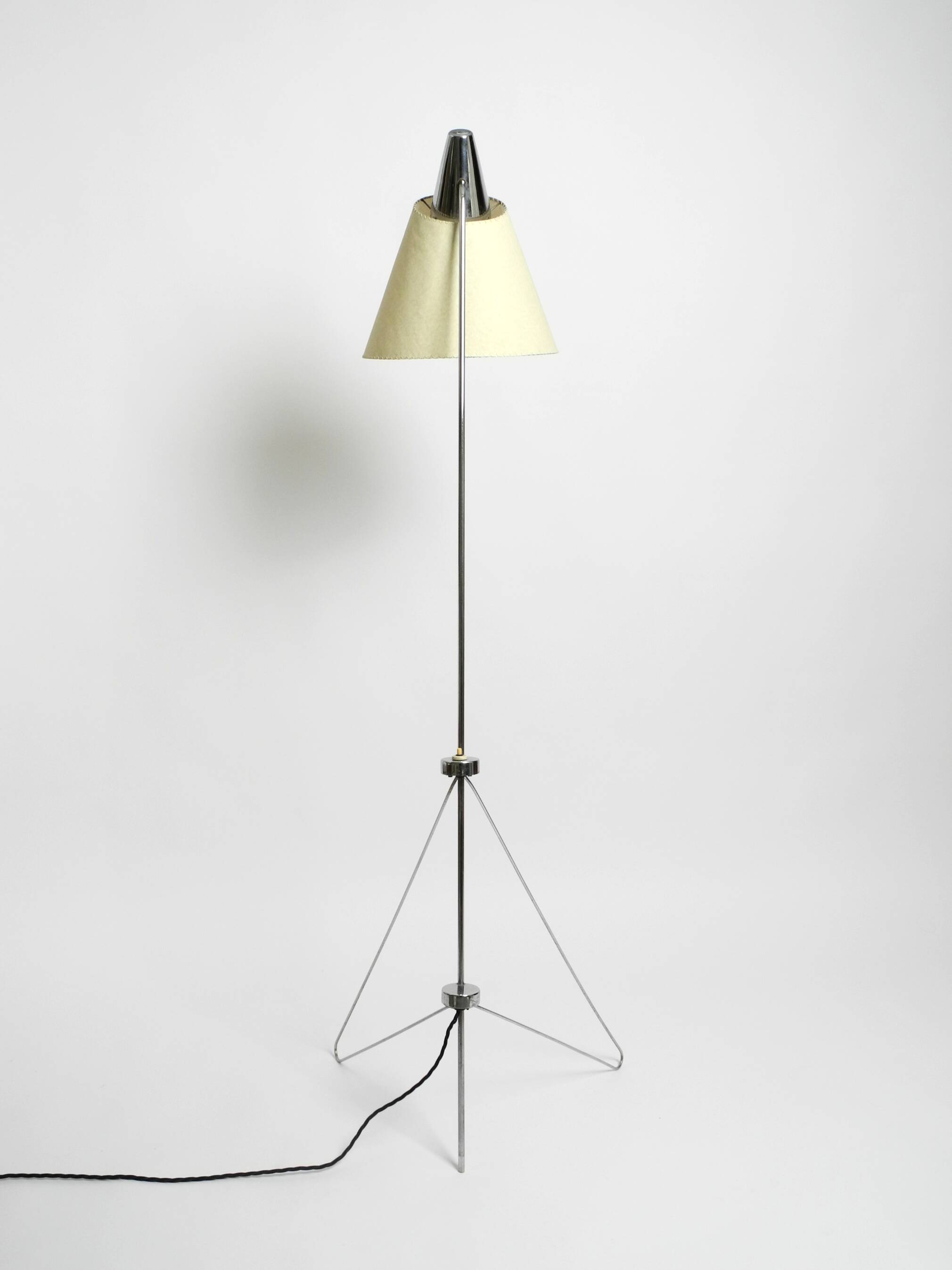 Original 1960s metal chrome floor lamp by Josef Hurka for Napako Czech