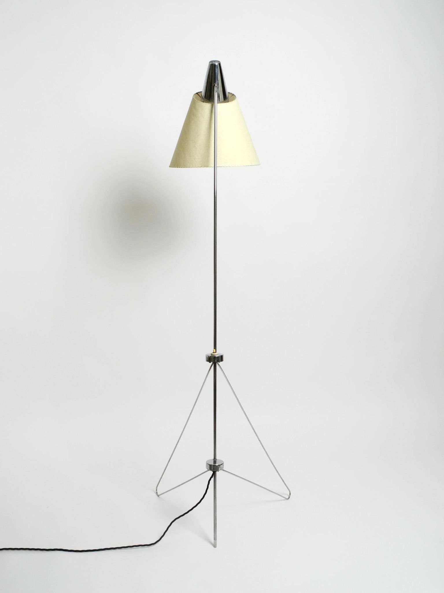 Original 1960s metal chrome floor lamp by Josef Hurka for Napako Czech