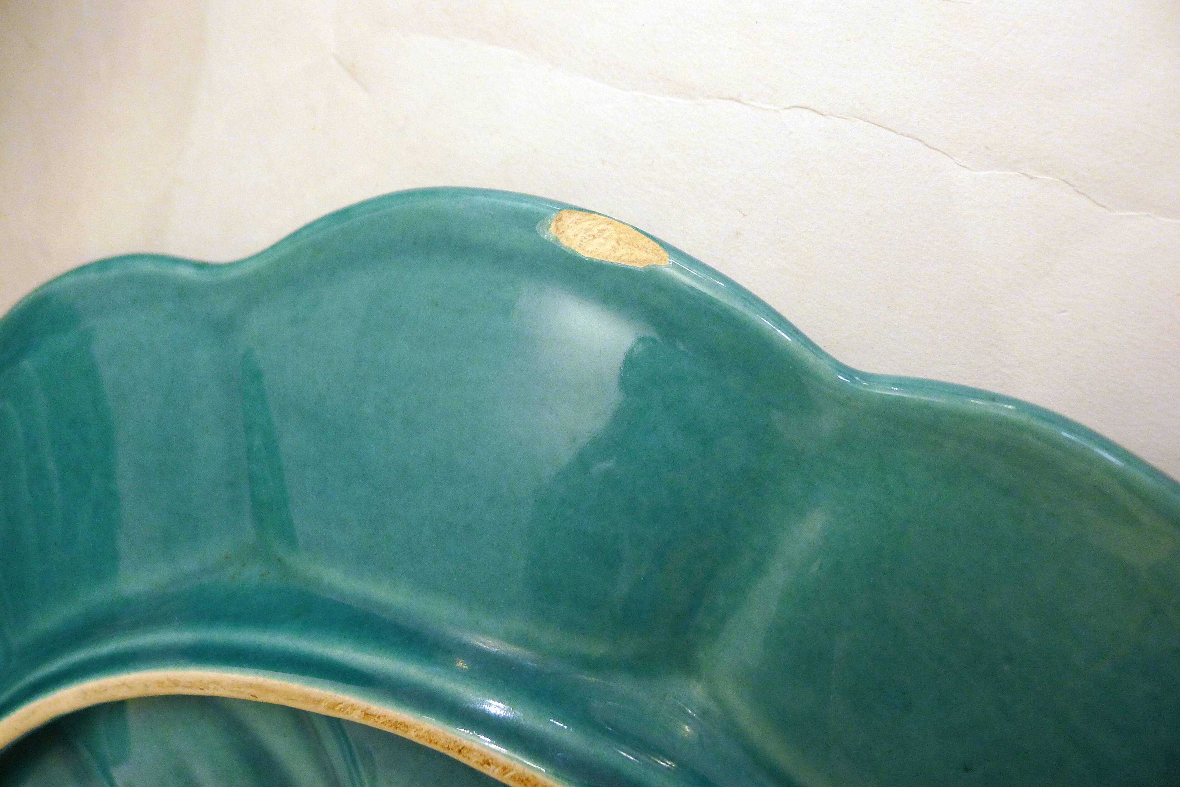 Oyster service Fish in faience barbotine 1950s