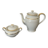 Limoges porcelain teapot and sugar bowl