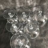 6 late mid-20th crystal tasting glasses