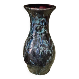 Enameled stoneware vase