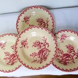 4 vintage hollow plates from gien model thistles 211256