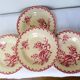 4 vintage hollow plates from gien model thistles 211256