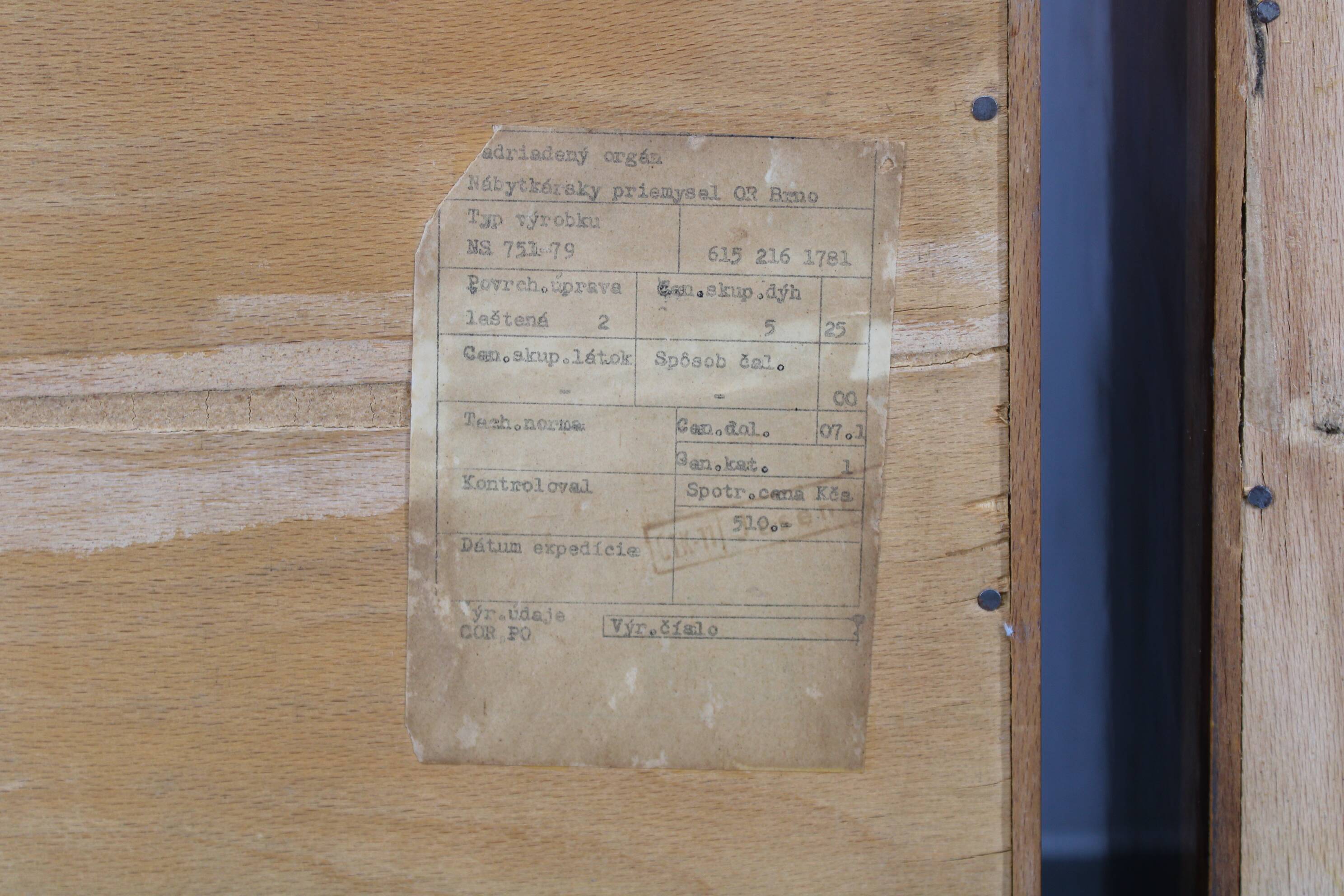 1960s František Mezulaník mid-century maple nightstands with black glass tops