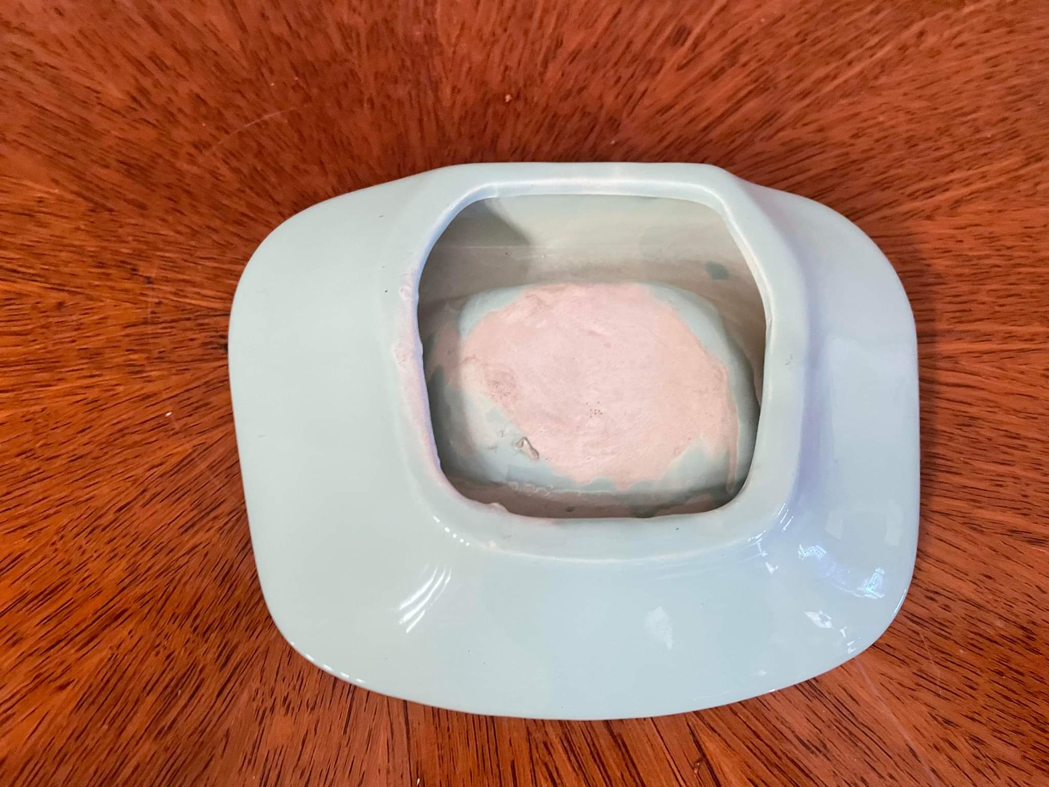 Vintage celadon water-green ceramic soap holder