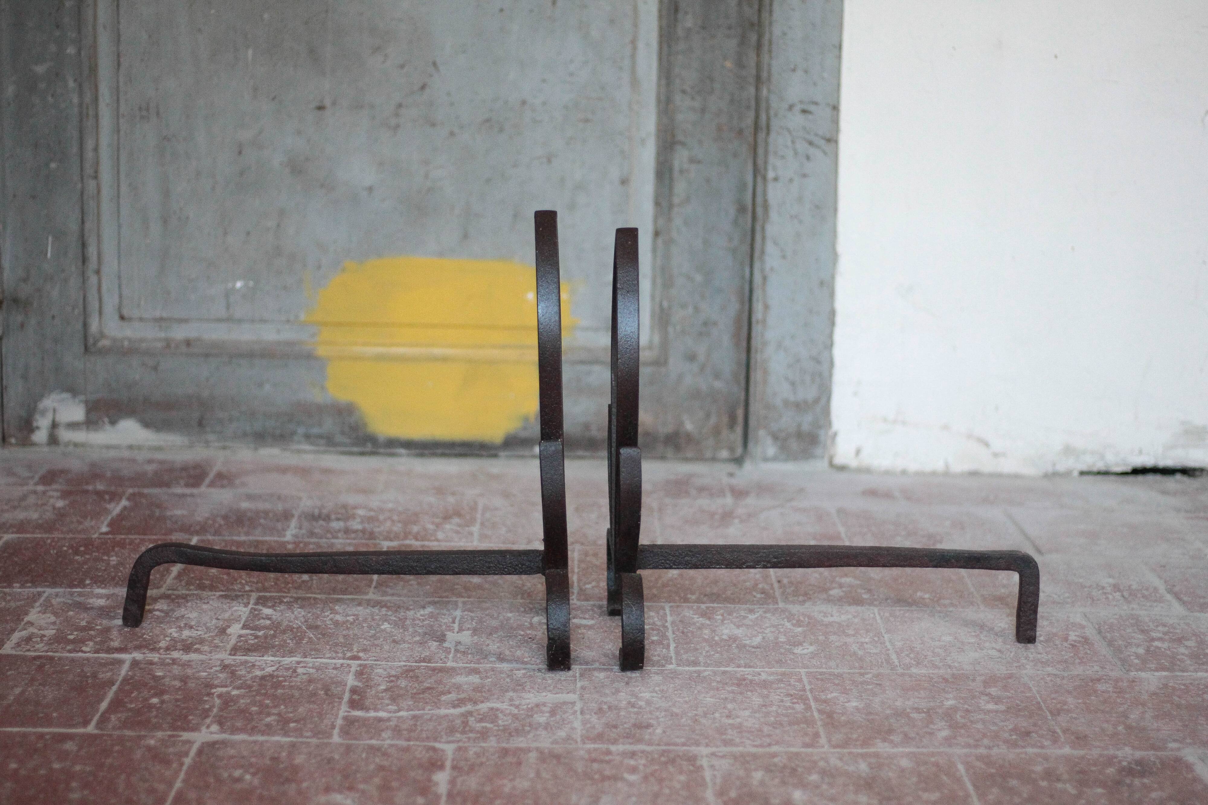 Vintage andirons, pair of andirons, fireplace accessory