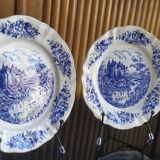 Set of 2 Sarreguemines porcelain collector's plates from the 70s
