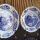 Lot de 2 assiettes creuses de collection en porcelaine Sarreguemines, années 1970