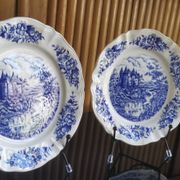 Set of 2 Sarreguemines porcelain collector's plates from the 70s