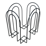 Postmodern metal magazine rack, black, 1980s.