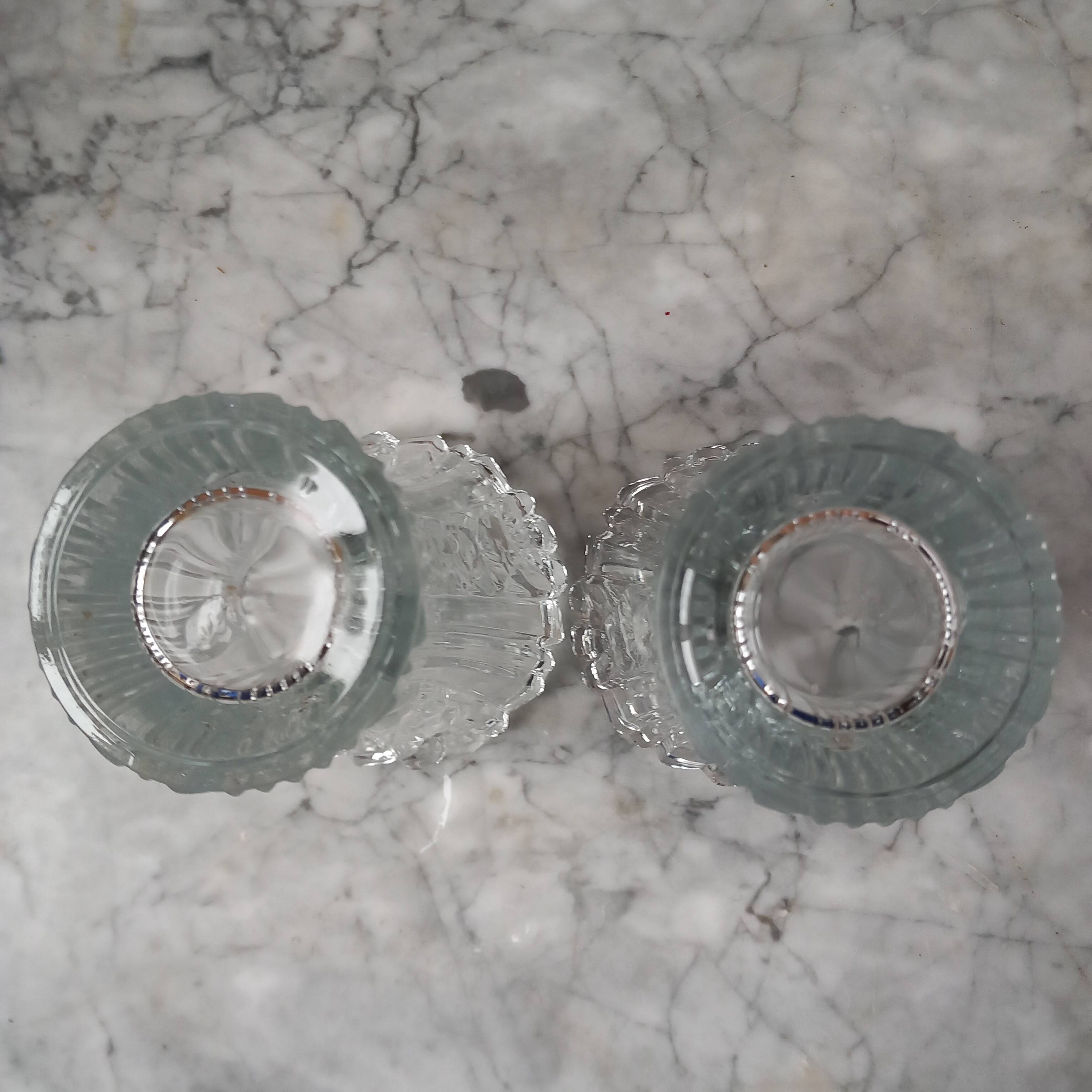 Duo of glass vases