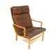 Scandinavian leather armchair, Karl-Erik Ekselius, JOC Vetlanda, Sweden, 1960