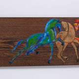 Enamel Horses on Panel 1960s Swiss