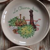 Lot 6 Gien stoneware salad plates in excellent condition