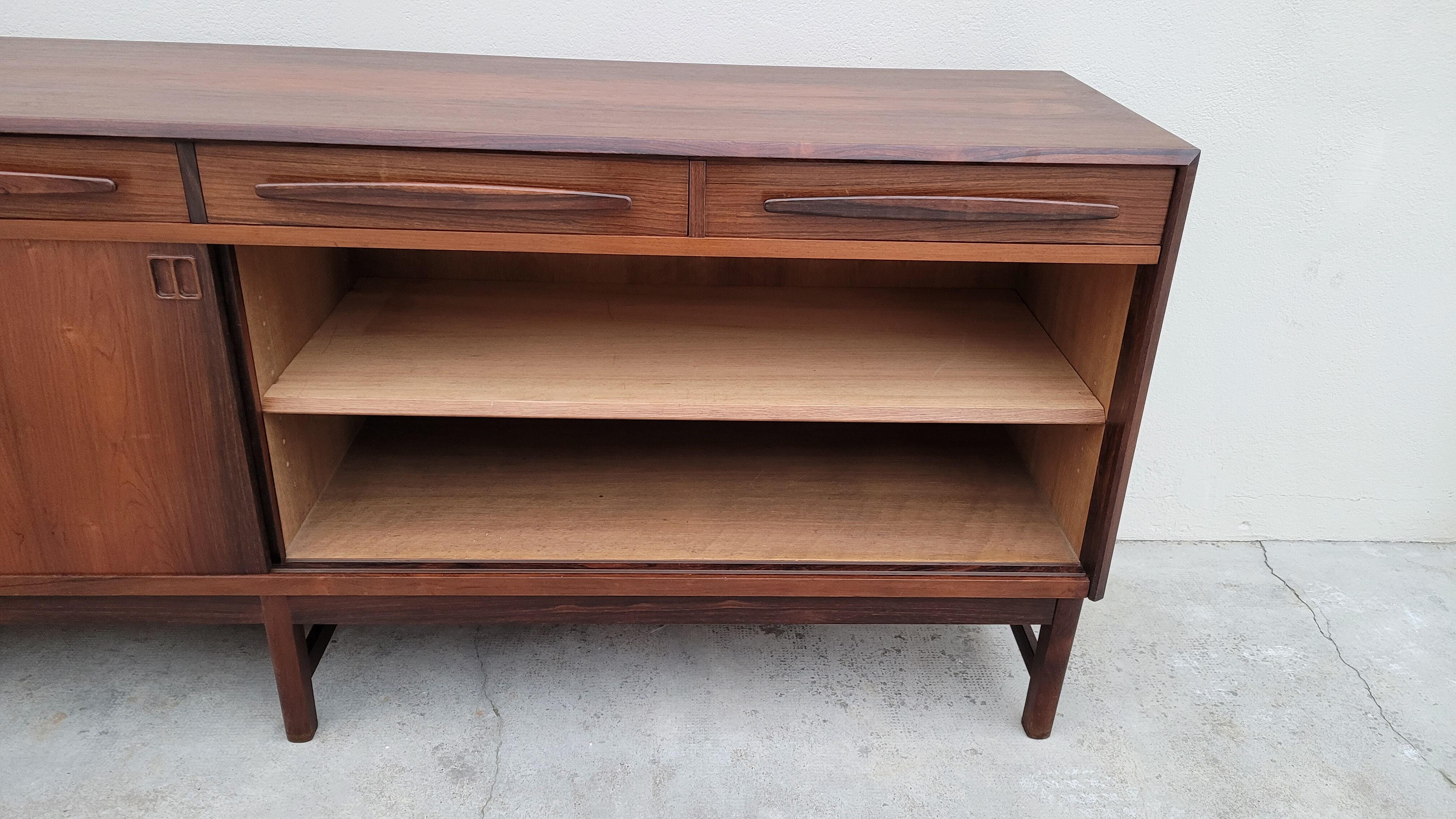 Danish sideboard stamped Bordum and Nielsen in Rio rosewood