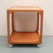 Table d'appoint cube des années 1960 en merisier, Wilhelm Renz