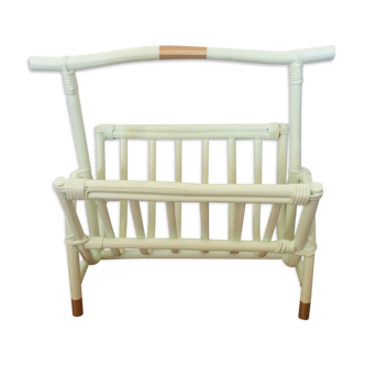 Magazine rack Wicker 'Mint & Gold'