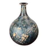 Vase de poterie de studio allemand brutaliste du milieu du siècle par Gerhard Liebenthron, 1975